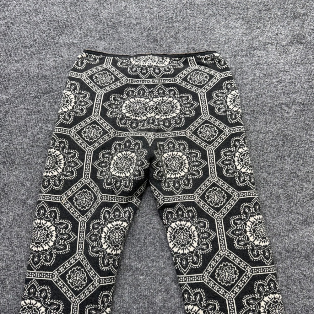 Odd Molly Womens Black White Geometric Mandala Knit Flare Bell Bottom Pants 2 - Picture 7 of 8